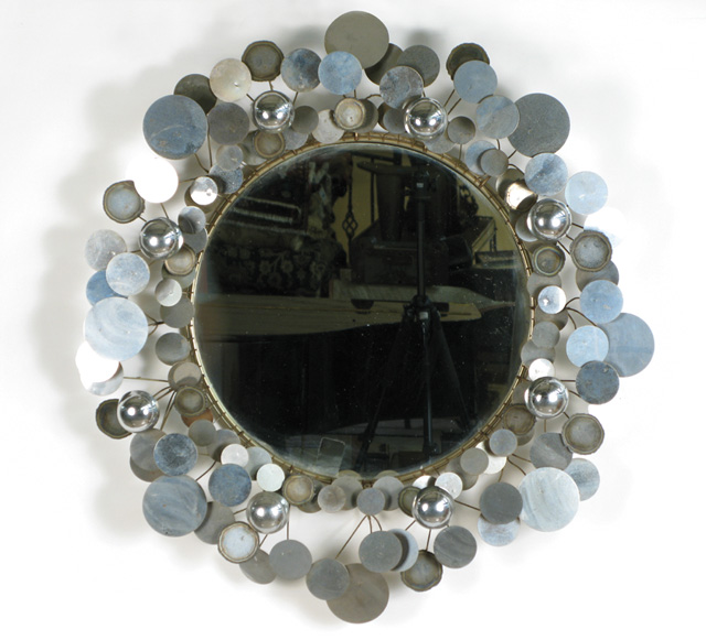 Appraisal: CURTIS JERE RAINDROPS WALL MIRROR Jerry Fels and Curtis Freiler