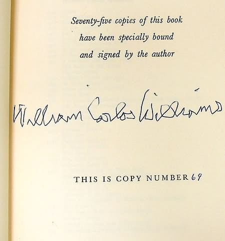 Appraisal: Book titled The Selected Letters of William Carlos Williams autographed