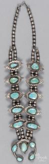 Appraisal: Navajo silver squash blossom necklace early mid th c with