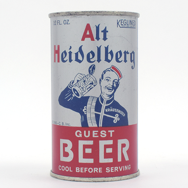 Appraisal: Alt Heidelberg Guest Beer Opening Instruction Flat Top AWESOMEReference USBC