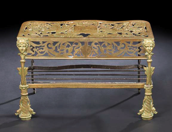 Appraisal: Victorian Gilt-Brass and Wrought-Iron Kettle Stand late th century the