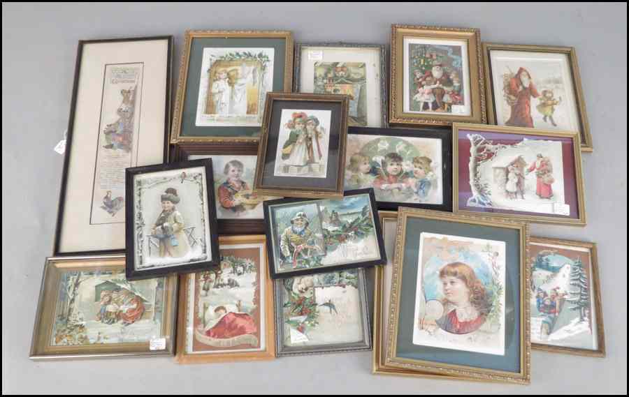 Appraisal: COLLECTION OF FRAMED HOLIDAY POSTCARDS Comprised of Christmas Easter and