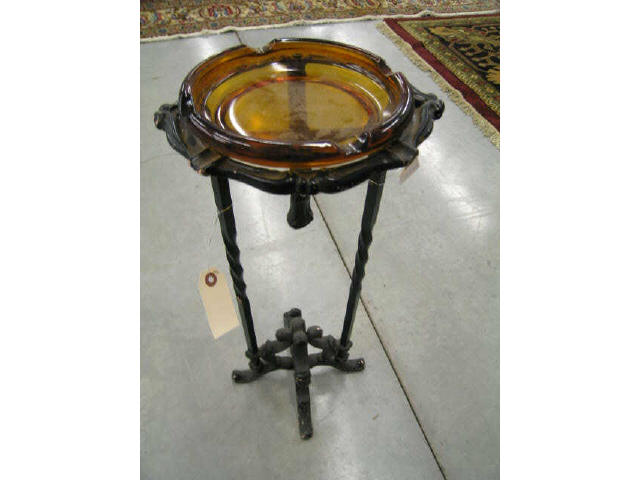 Appraisal: Deco Era Wrought Iron Smoking Stand