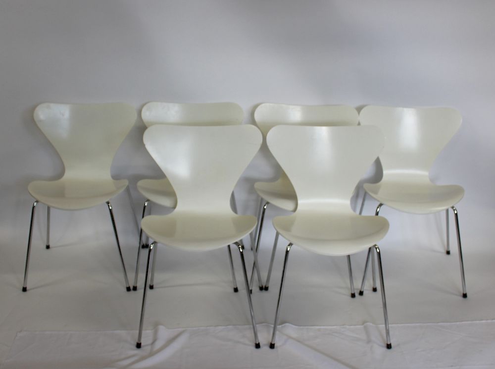 Appraisal: Fritz Hansen Set of Arne Jacobsen Chairs From The Danish