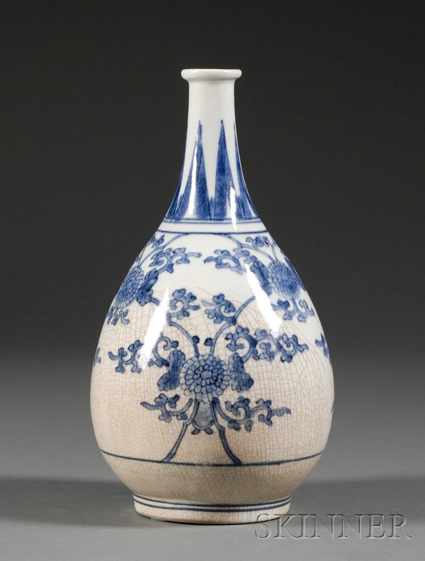 Appraisal: Porcelain Wine Bottle Japan late th early th century underglaze