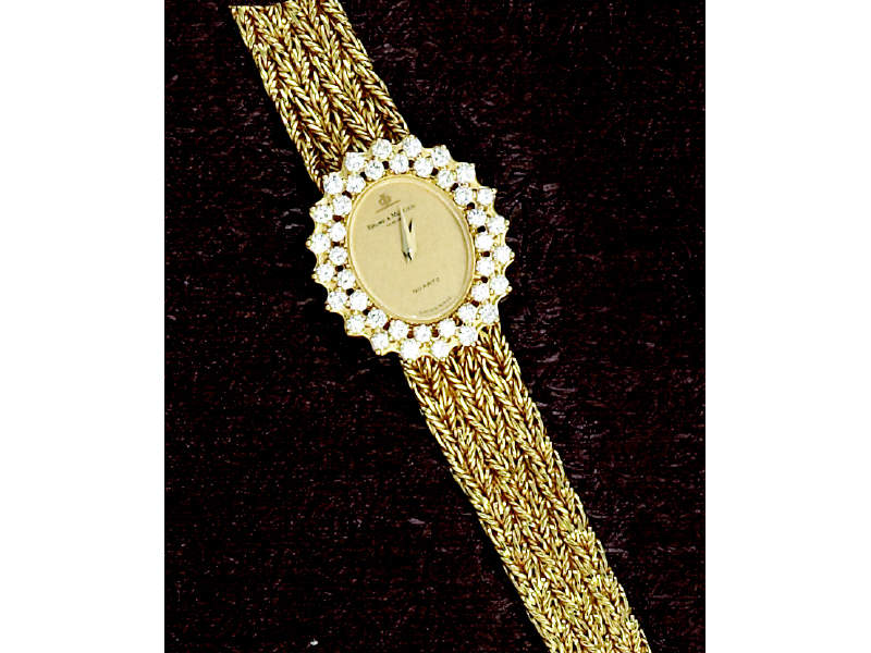 Appraisal: BAUME MERCIER DIAMOND WATCH k yellow gold lady's watch with