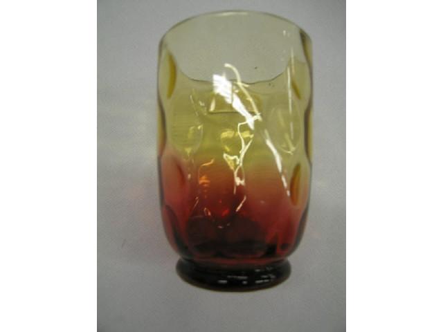 Appraisal: Victorian Amberina Art Glass Tumbler juice size scarcer shape thumbprint