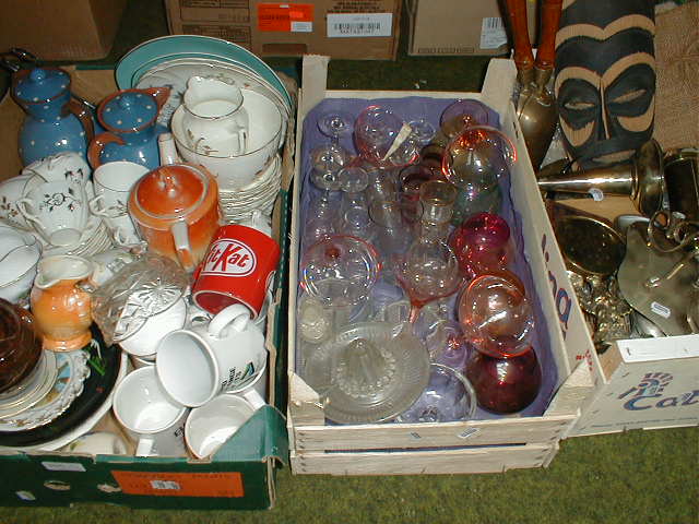 Appraisal: Various pottery and porcelain glassware brass and cutlery etc