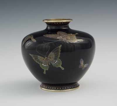 Appraisal: A Small Cloisonne Butterfly Vase Attributed to Hayashi Kodeji Meiji