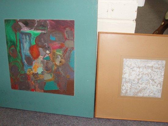 Appraisal: Benedict RubbraAbstract compositionoil on board cm x cm x together