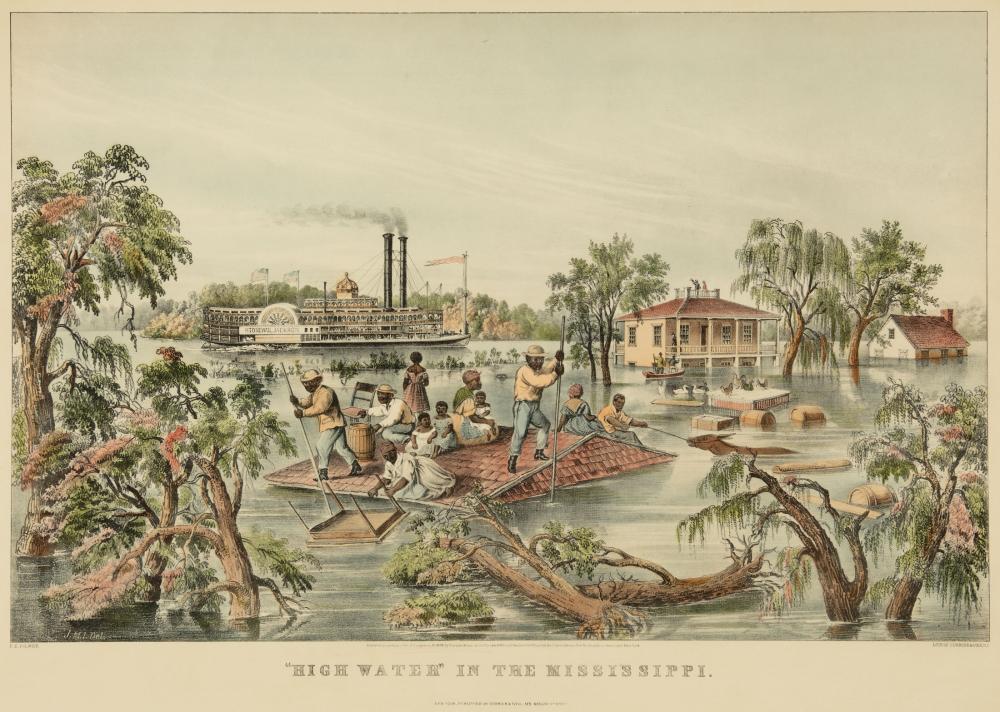 Appraisal: Currier and Ives Publishers High Water in the Mississippi and