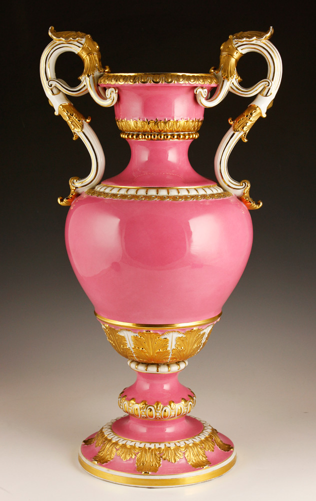 Appraisal: - th C Meissen Urn th century Meissen urn pink