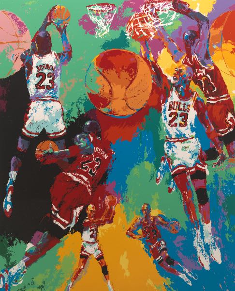 Appraisal: LEROY NEIMAN AMERICAN - x Michael Jordan Limited edition color