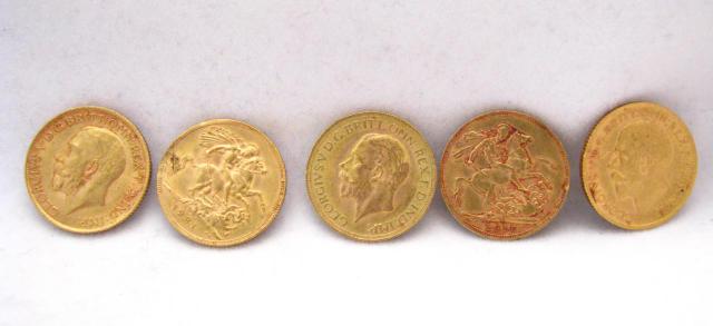 Appraisal: Gold George V British Sovereigns Georgivs V D G Britt