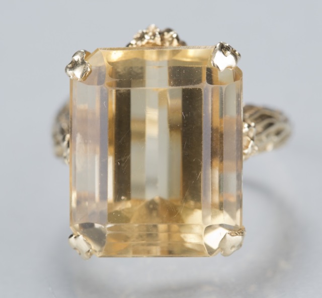 Appraisal: K Gold and Citrine Ring Stamped inside of ring