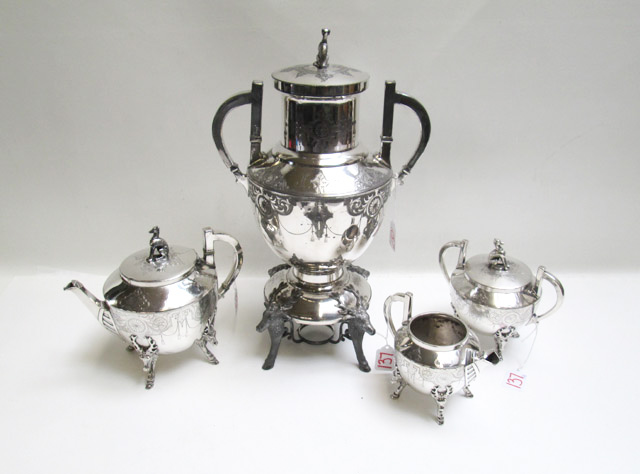 Appraisal: ROGERS SMITH CO SILVER PLATED COFFEE AND TEA SERVICE four