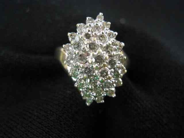 Appraisal: Diamond Ring waterfall style cluster totaling carats in k yellow