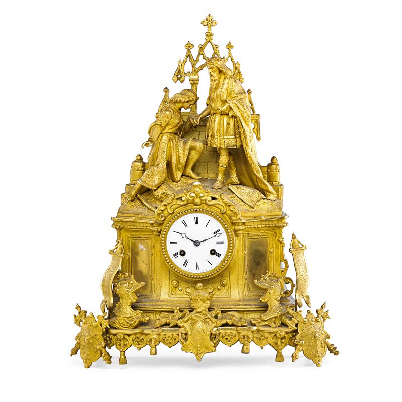 Appraisal: LOUIS PHILIPPE GILT-BRONZE MANTEL CLOCK Condition Report