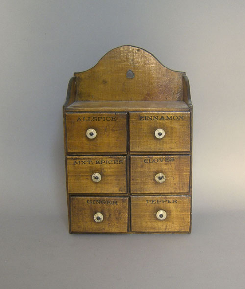 Appraisal: Maple spice cabinet late th c x