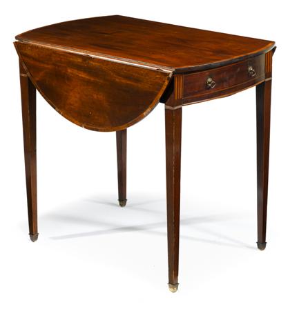 Appraisal: George III mahogany and satinwood pembroke table th century