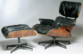 Appraisal: EAMES LOUNGE CHAIR Eames lounge chair with ottoman manufactured by