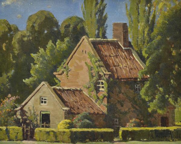 Appraisal: ROBERT TAYLOR-GHEE - Captain Cook's Cottage oil on canvas ROBERT