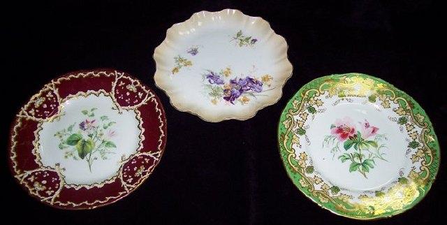 Appraisal: Two Staffordshire porcelain dessert plates decorated flowers one within a