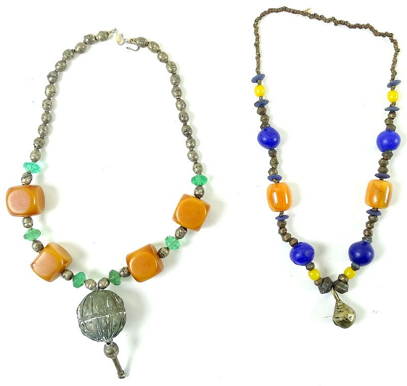 Appraisal: Two African Chain Necklaces Two African Chain Necklaces Zulu Measures