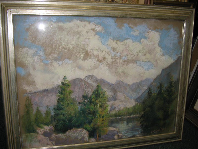 Appraisal: GUSTAV GOETSCH AMERICAN - Mountain Lake landscape pastel drawing signed