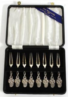 Appraisal: Set of Vintage Tiffany Co Silver Fruit Forks The eight