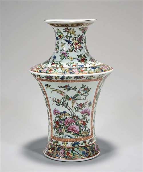 Appraisal: Chinese enameled porcelain vase with bird and floral design x