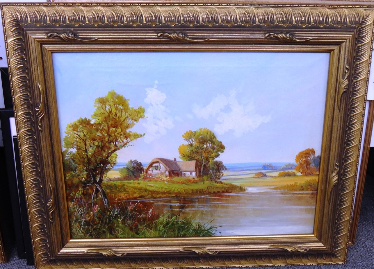 Appraisal: Joel Owen th th century River landscapes a pair oil