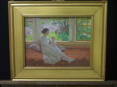 Appraisal: NORWOOD MACGILVARY AMERICAN - MOTHER AND CHILD Oil on board