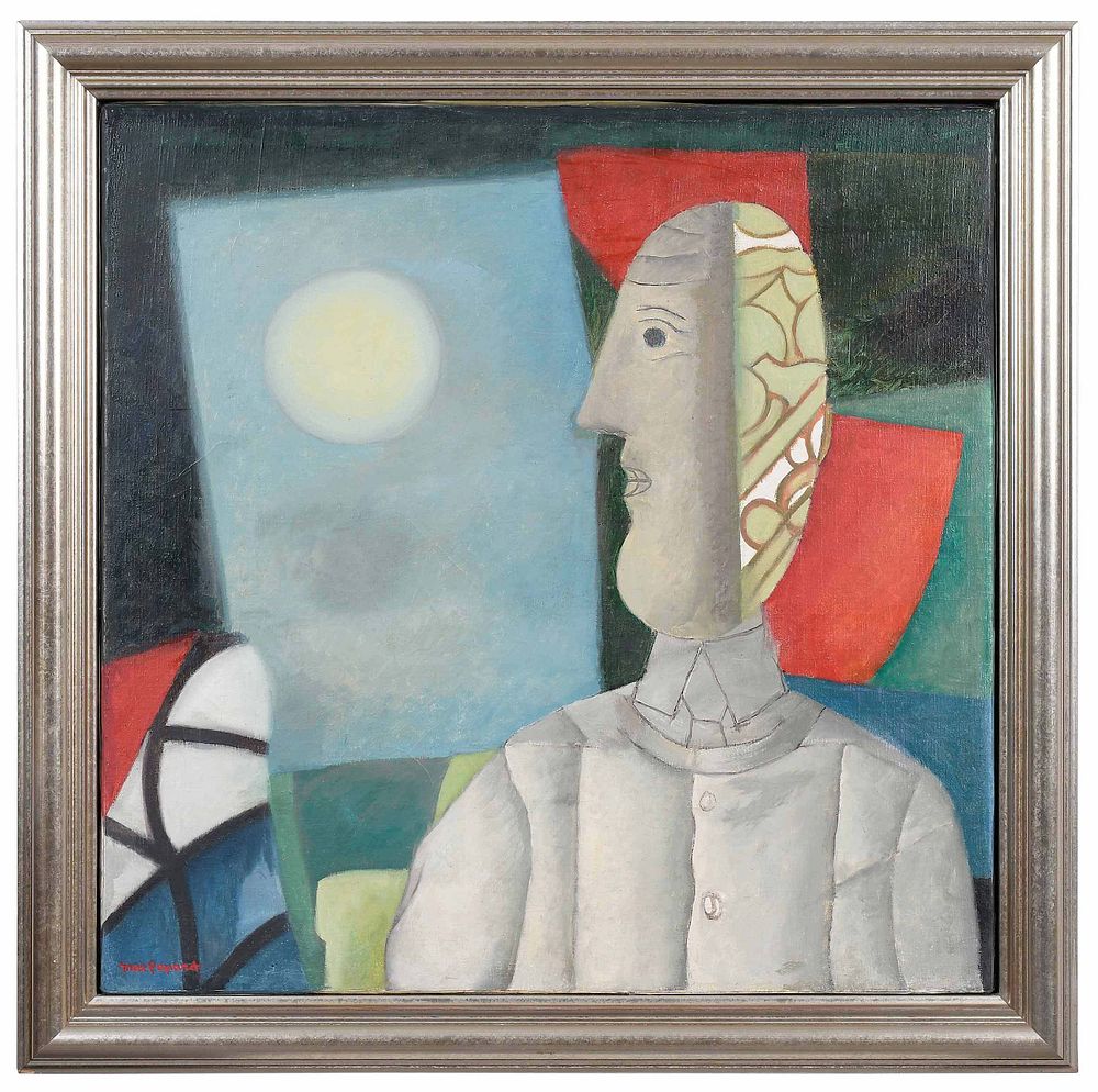 Appraisal: Max Papart French - Man and the Moon signed lower