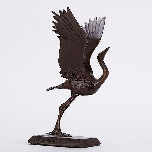 Appraisal: Elliot Offner Crane Bronze Sculpture Elliot Offner - Bronze sculpture