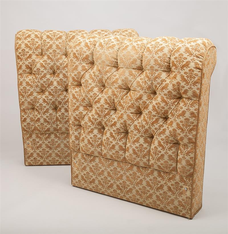 Appraisal: Pair of Tufted Upholstered Twin Headboards x x in Estimate