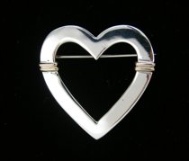 Appraisal: Tiffany Co Sterling Silver and Gold Open Heart Pin Marked