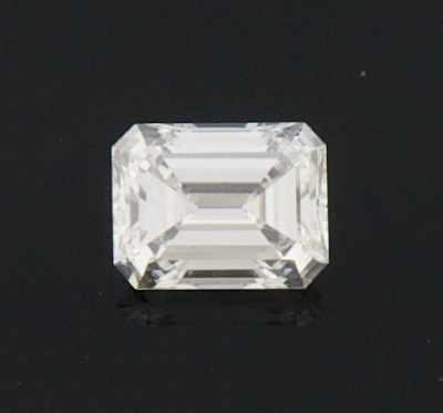 Appraisal: An Unmounted Ct Emerald Cut Diamond GIA GIA report number