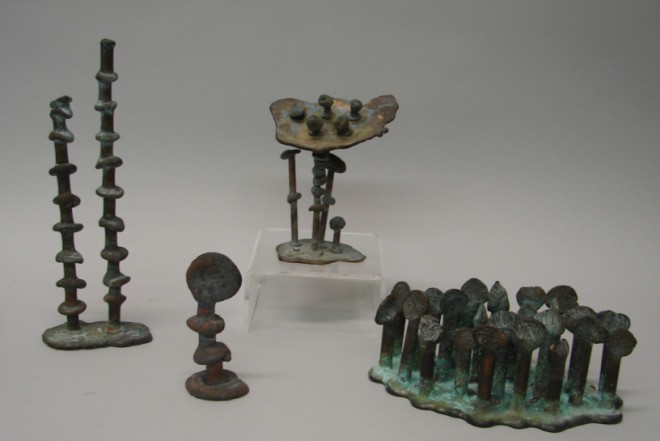 Appraisal: Klaus Ihlenfeld Phosphorus bronze grouping of sculptures and all impressed