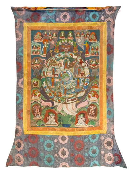 Appraisal: Sale Lot A Tibetan Thangka possibly th century painted to