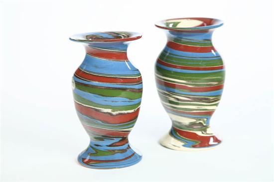 Appraisal: PAIR DESERT SANDS VASES Footed vases having flared rims with