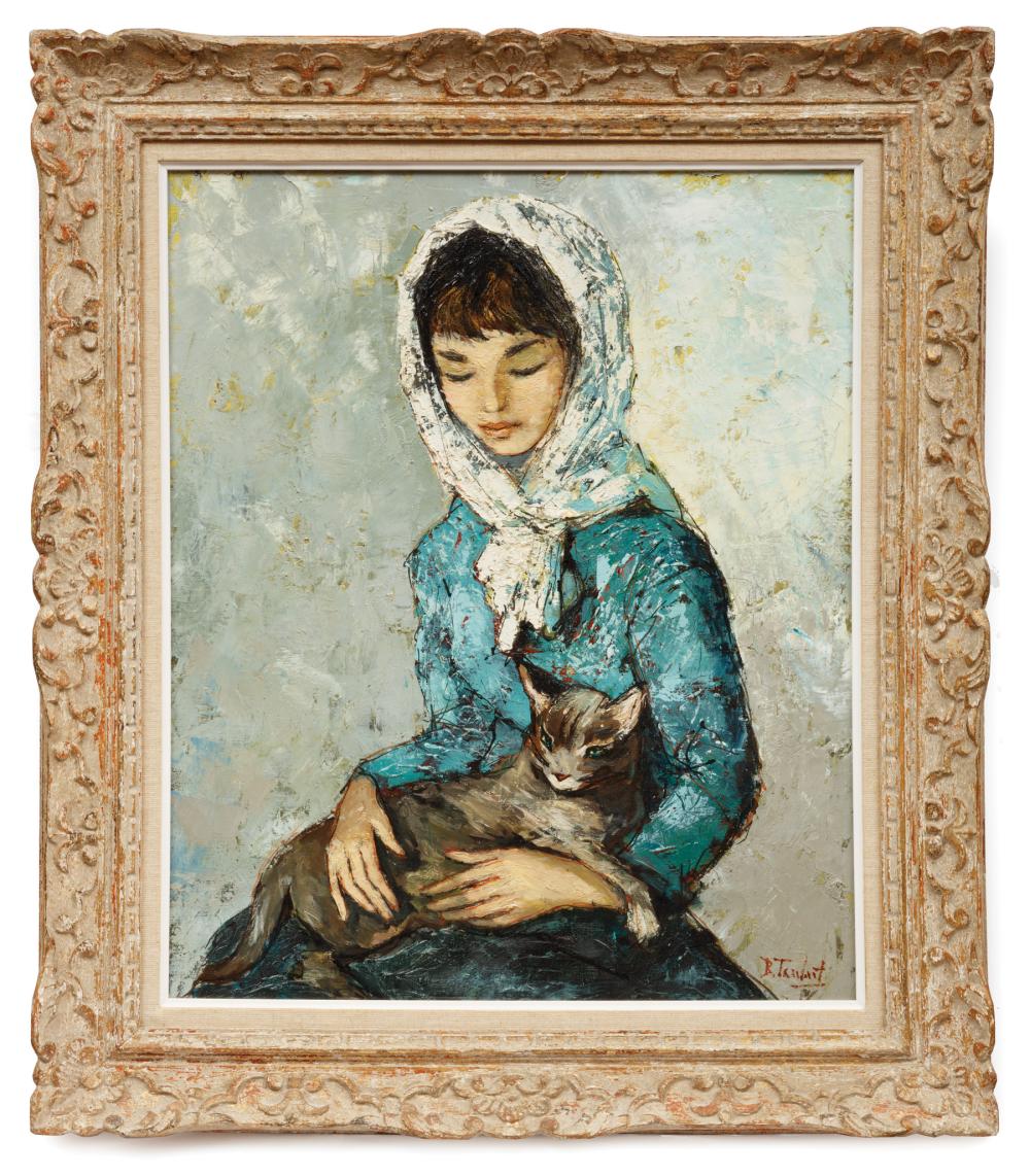 Appraisal: Bertoldo Berto Taubert Italian French - Jeune Fille au Chat