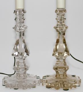 Appraisal: ENGLISH CRYSTAL CANDLESTICK LAMPS PAIR ENGLISH CRYSTAL CANDLESTICK LAMPS PAIR