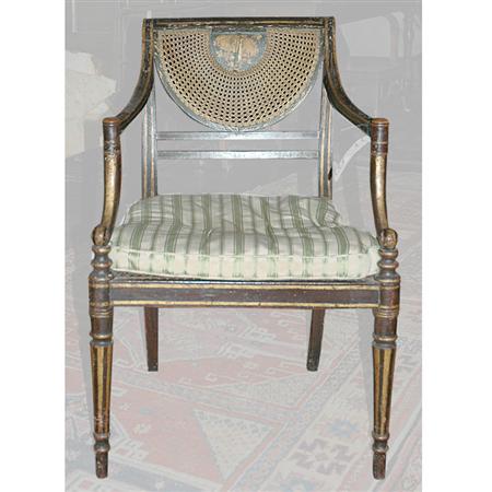 Appraisal: Regency Painted and Parcel Gilt Armchair Estimate -