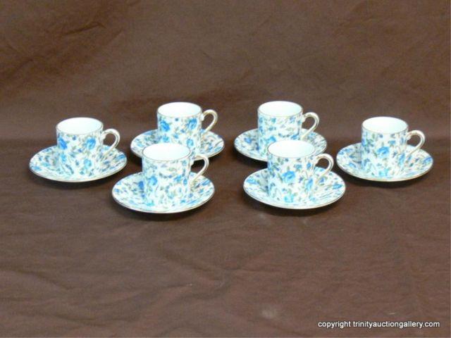 Appraisal: Royal Crown Blue Rose Demitasse Cup Saucer Set - Includes