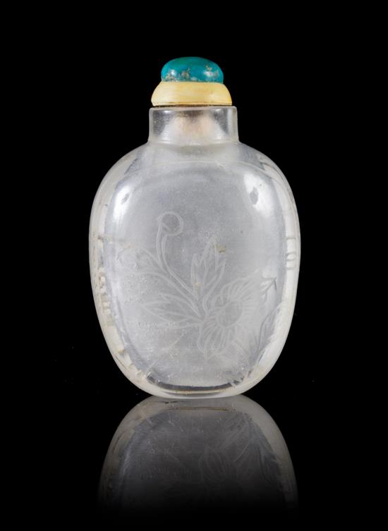 Appraisal: Sale Lot A Rock Crystal Snuff Bottle of rounded form