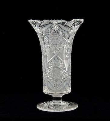 Appraisal: A Heavy Brilliant Cut Glass Vase Unmarked the vase stands