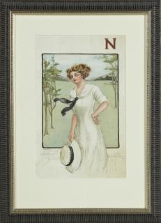 Appraisal: N rare art nouveau colored print publish N rare art