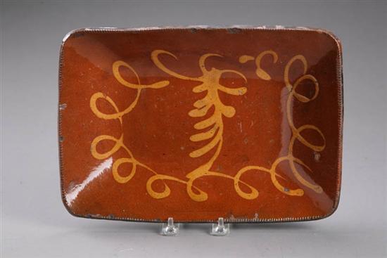 Appraisal: REDWARE LOAF PAN American mid th century Coggled rim and