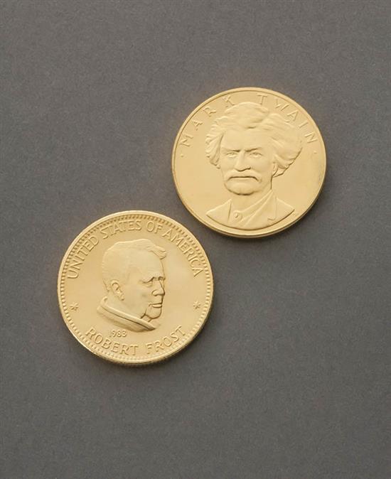 Appraisal: Two American Arts Commemorative Series One-Ounce Gold Coins Consisting of